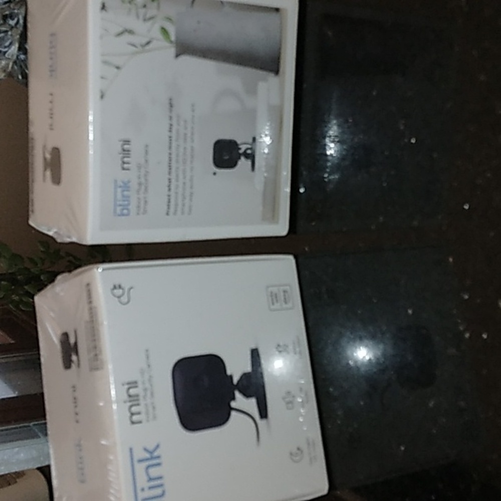 2 New In Sealed Boxes Blink Mini Indoor Plug In HD Smart Security Cameras